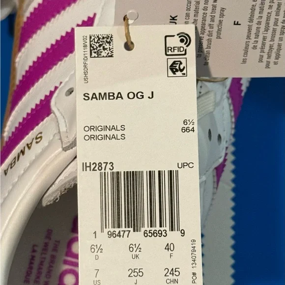 💯 Authentic Adidas Women's Samba White and Purple Sneakers - Picture 5 of 5